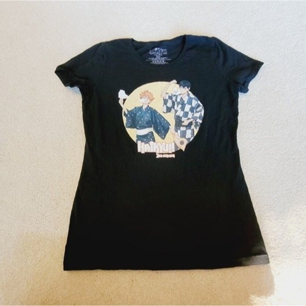 Women's Haikyu 3rd Season Black T-shirt Anime Size M